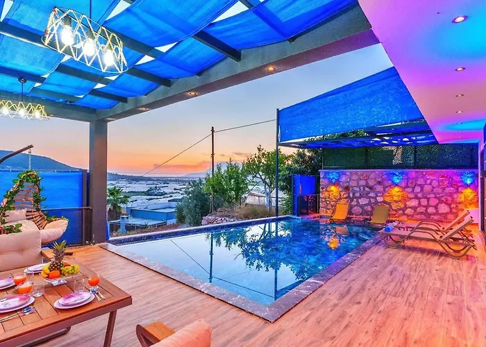 Yesilkoey 2 Bedroom With Private Pool Hot Tub Villa Kalkan